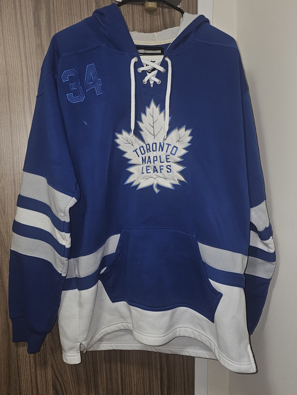 NHL Blue and White Toronto Maple Leafs Lace-Up Hoodie